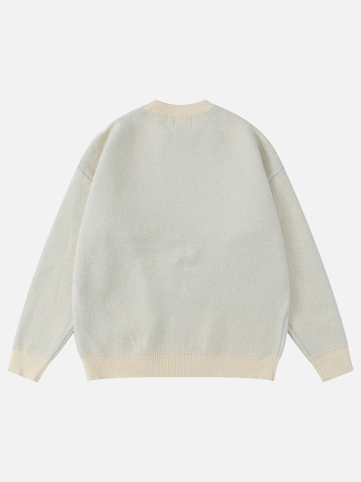 NB Fringe Letter Jacquard Sweater