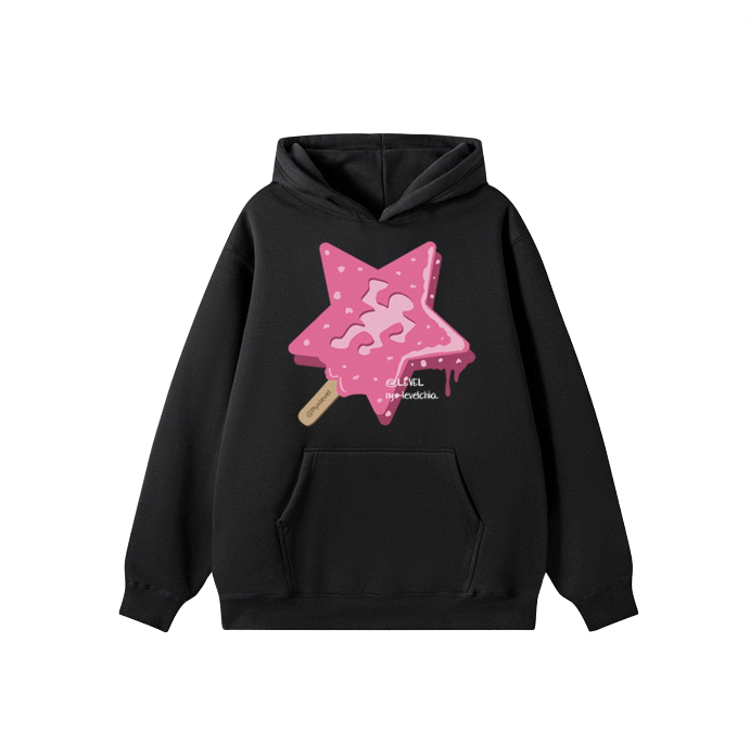 Star Ice Cream Print Hoodie