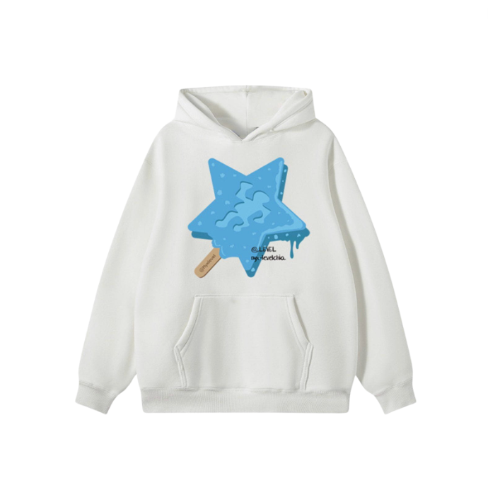 Star Ice Cream Print Hoodie