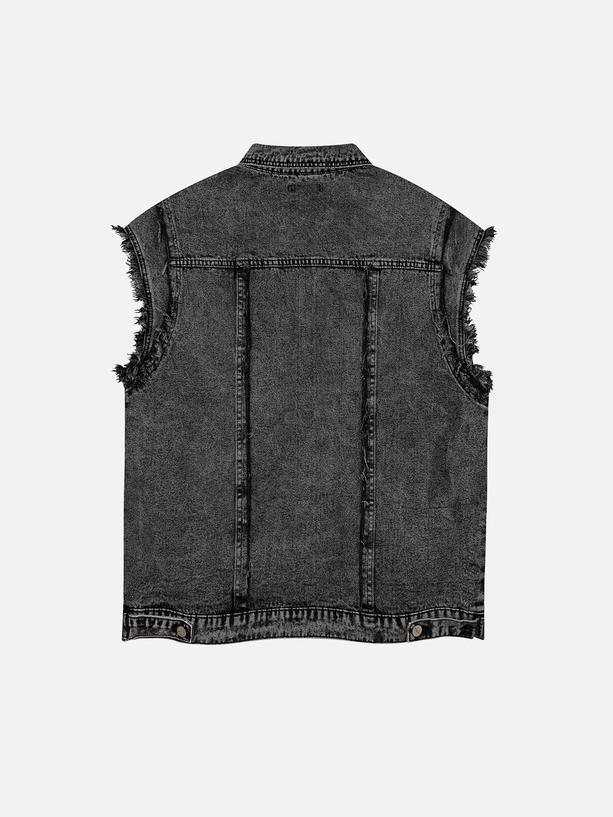 NB Fringe Washed Denim Vest