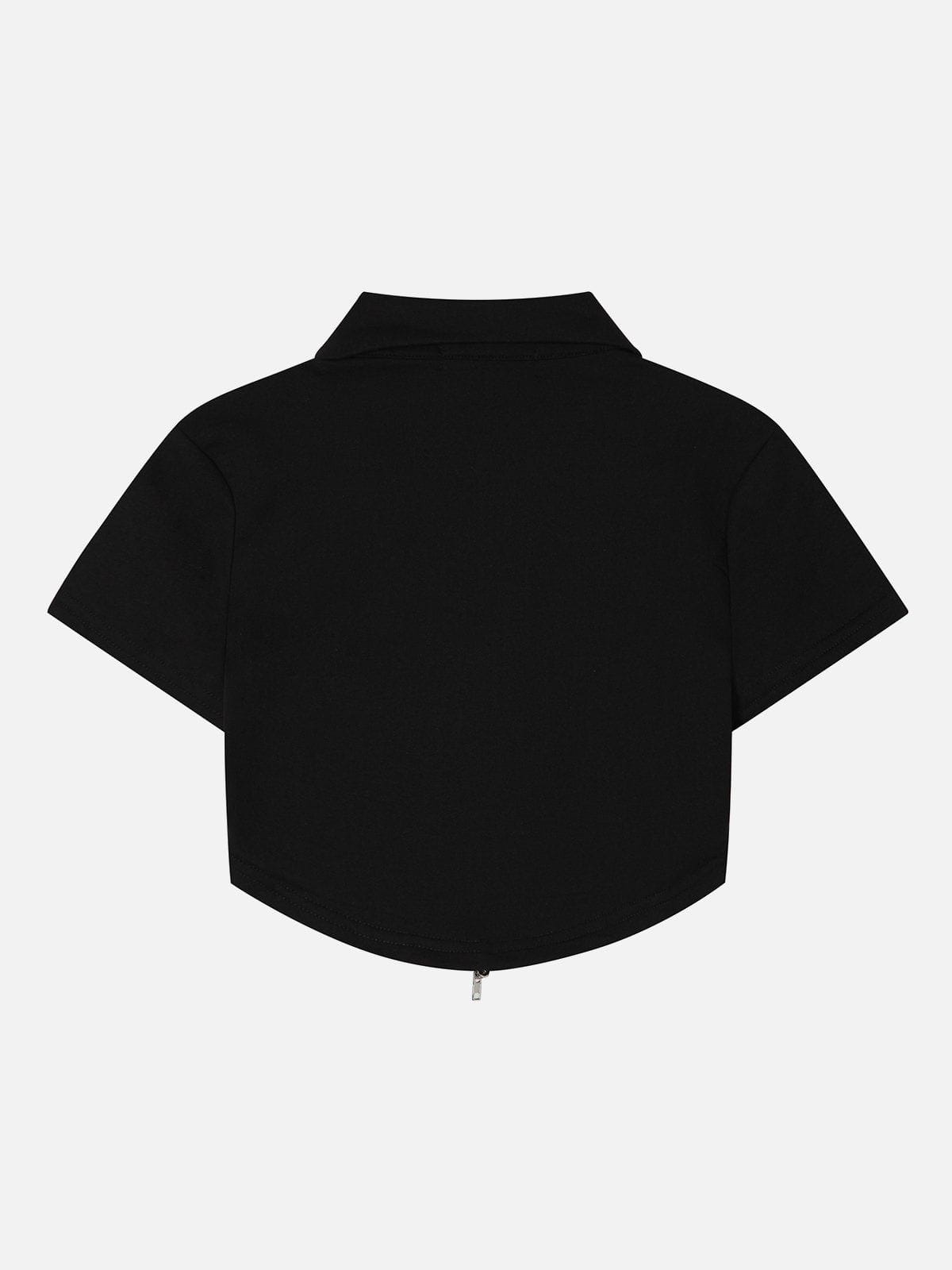 NB Solid Zip Up Crop Top