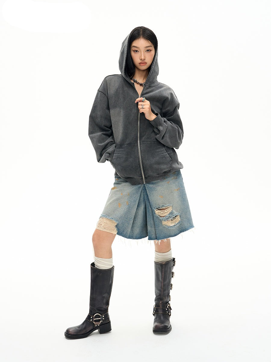 Faded Big-Silhouette Hoodie Oversize Parka