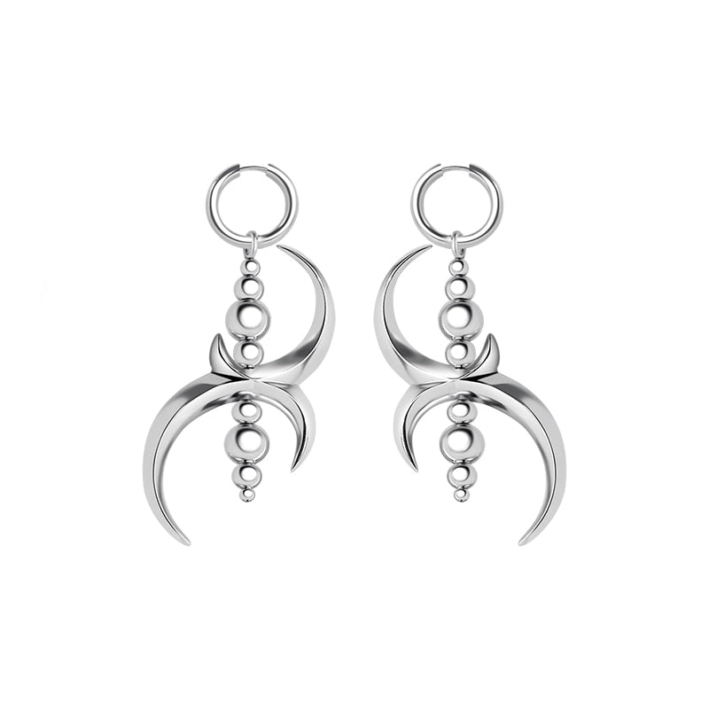 NB Blade Ball Silver Earrings